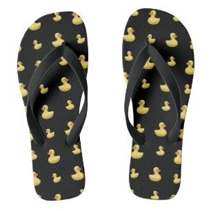Zwart rubbereend patroon teenslippers