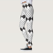 Zwart ruitvormpatroon leggings (Links)