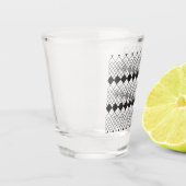 Zwart ruitvormpatroon shot glas (Links)