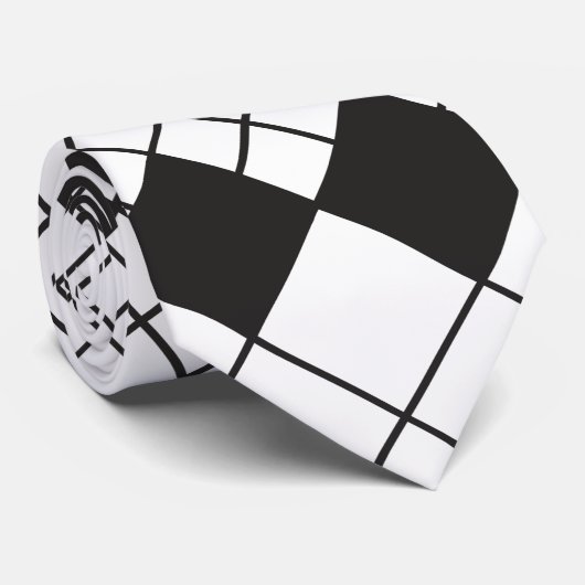 Zwart ruitvormpatroon stropdas (Opgerold)