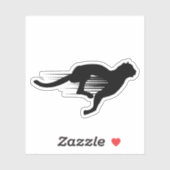 Zwart Running Jaquar Contour Sticker (Vel)