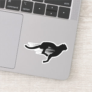 Zwart Running Jaquar Contour Sticker