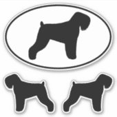 Zwart Russisch Terriër Dog Silhouettes Sticker Set (Voorkant)