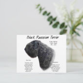 Zwart Russisch Terrier Geschiedenis Ontwerp Briefkaart (Staand voorkant)