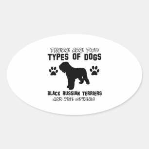 Zwart Russisch Terriër Gift Items Ovale Sticker