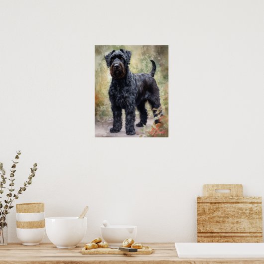 Zwart Russisch Terriër Hondenkunst Print Poster (Keuken)