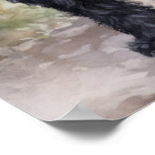 Zwart Russisch Terriër Hondenkunst Print Poster (Hoek)