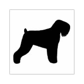 Zwart Russisch Terrier Hondenras Silhouet Rubberstempel (Afrduk)