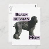 Zwart Russisch Terriër Moeder 4 Briefkaart (Voorkant / Achterkant)