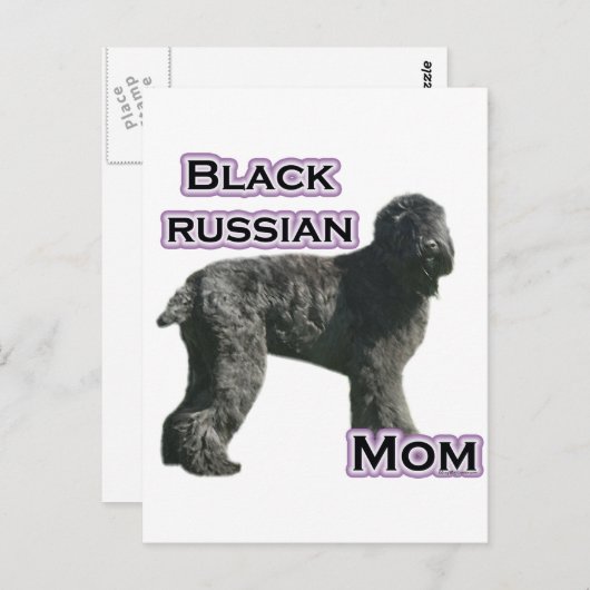 Zwart Russisch Terriër Moeder 4 Briefkaart (Voorkant / Achterkant)
