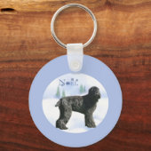 Zwart Russisch Terrier Noel Sleutelhanger (Achterkant)