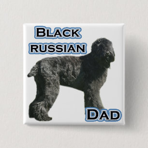 Zwart Russisch Terriër Pa 4 Vierkante Button 5,1 Cm