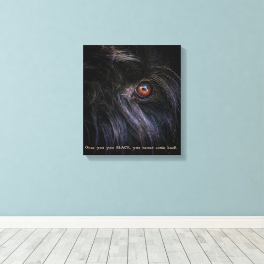 Zwart Russisch terrier Print (Insitu (Houten vloer))