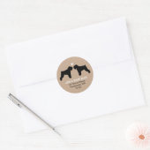 Zwart Russisch Terrier Silhouetten Retouradres Ronde Sticker (Envelop)