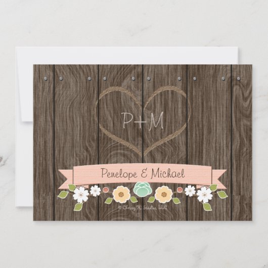 ZWART RUSTIC FLORAL BOHO WEDDING INVITATIONS KAART (Achterkant)