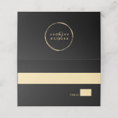 Zwart Rustiek Gouden Cirkel Lijst Ampersand Bruilo Plaatskaartje (Buitenkant ongevouwen)