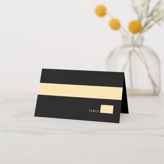 Zwart Rustiek Gouden Cirkel Lijst Ampersand Bruilo Plaatskaartje (Voorkant)