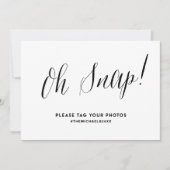 Zwart rustiek kalligrafie Instagram trouwteken (Voorkant)