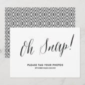 Zwart rustiek kalligrafie Instagram trouwteken (Voorkant / Achterkant)