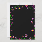 Zwart Rustiek Kleurrijke Rozen Boho Bloemen Bruilo Save The Date (Achterkant)