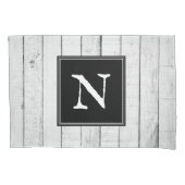 Zwart rustiek Monogram Kussensloop (Voorkant)