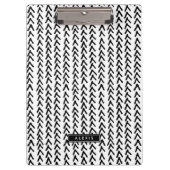 Zwart Rustiek Tribal Patroon Gepersonaliseerd Klem Klembord (Voorkant)