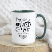 Zwart rustieke naam datum bruiloft paar aankondigi mok