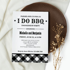 Zwart | Rustige I DO BBQ Engagement Party Kaart