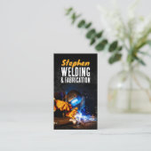 Zwart Rusty Lassen Aannemer Metaal Fabrication Visitekaartje (Staand voorkant)