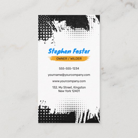 Zwart Rusty Lassen Aannemer Metaal Fabrication Visitekaartje (Achterkant)