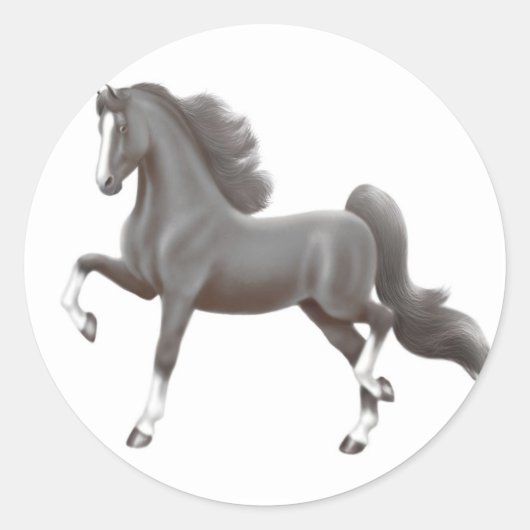 Zwart Saddlebred Horse Sticker (Voorkant)