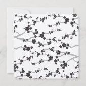 Zwart Sakura Cherry Blossoms Classy Aziatische bru Kaart (Achterkant)