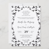 Zwart Sakura Cherry Blossoms Stijlvolle Aziatische Kaart (Voorkant)