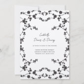 Zwart Sakura Cherry Blossoms Stijlvolle Aziatische Kaart (Achterkant)