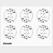 Zwart Sakura Kersenbloesem Modern Aziatisch Huweli Ronde Sticker (Vel)