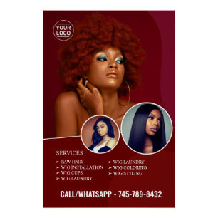 Zwart Salon Bewerkbaar Glanzend Poster