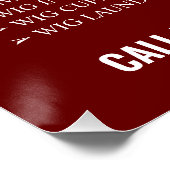 Zwart Salon Bewerkbaar Glanzend Poster (Hoek)