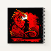 Zwart Samurai Red Dragon Japans stijlkunstwerk | Notitieboek (Achterkant)