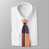 Zwart, Sandy Brown Retro Striped Stropdas (Gebonden)