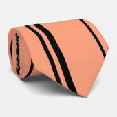 Zwart, Sandy Brown Retro Striped Stropdas (Opgerold)