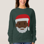 Zwart Santa Claus Emoji Xmas Vrouwen Sweatshirt (Voorkant)