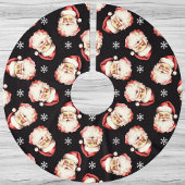 Zwart  Santa Claus Gezicht Waterverf Kerstboom Rok