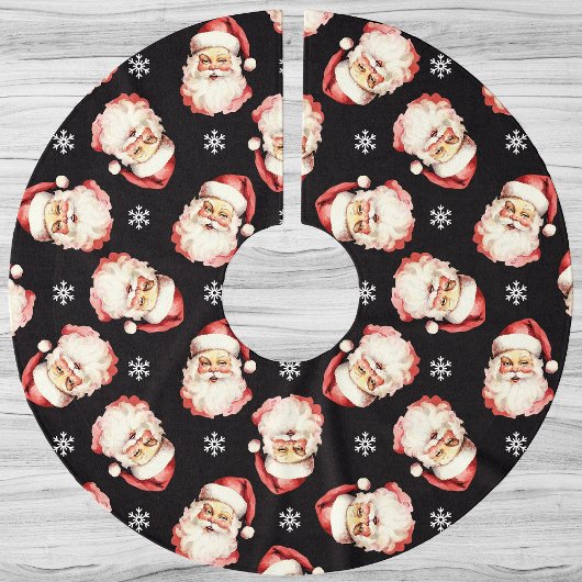 Zwart  Santa Claus Gezicht Waterverf Kerstboom Rok