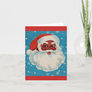 ZWART SANTA CLAUS kerstkaart  stijl Kaart
