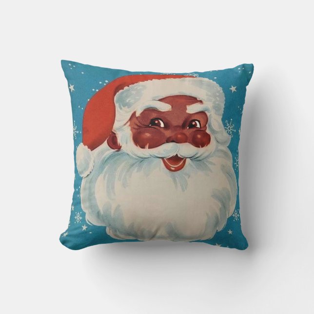 ZWART SANTA CLAUS kerstkussen,  stijl Kussen (Voorkant)