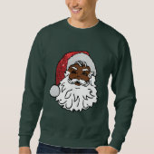 Zwart Santa Claus mannen sweatshirt (Voorkant)