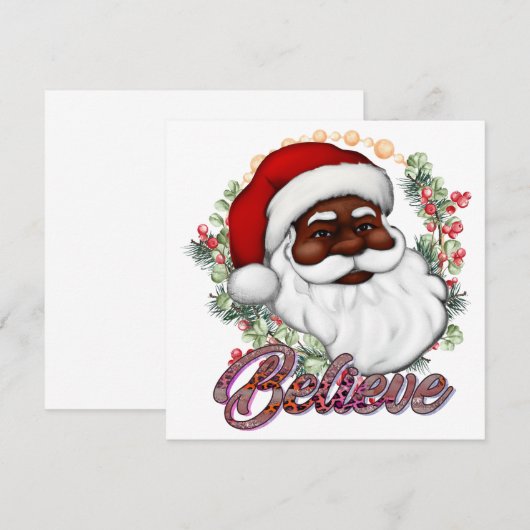 Zwart Santa Geloof Melanine Man Kerstmis Cheer (Voorkant / Achterkant)