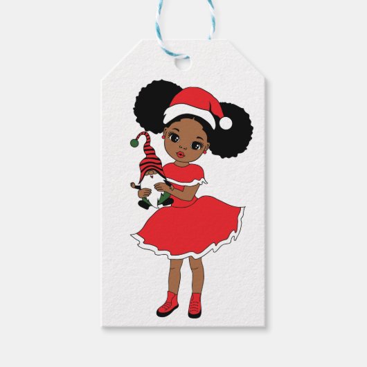 Zwart Santa Geloof Melanine Man Kerstmis Cheer Cadeaulabel (Voorkant)