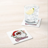 Zwart Santa Geloof Melanine Man Kerstmis Cheer Kartonnen Onderzetters (Insitu)