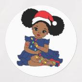 Zwart Santa Geloof Melanine Man Kerstmis Cheer Labels (Design 2)